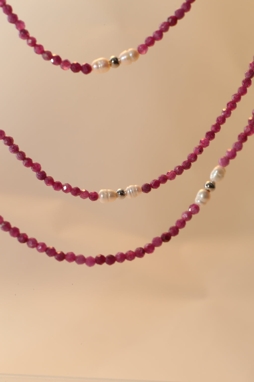 Garnet & Freshwater Pearl Multi-Use Chain
