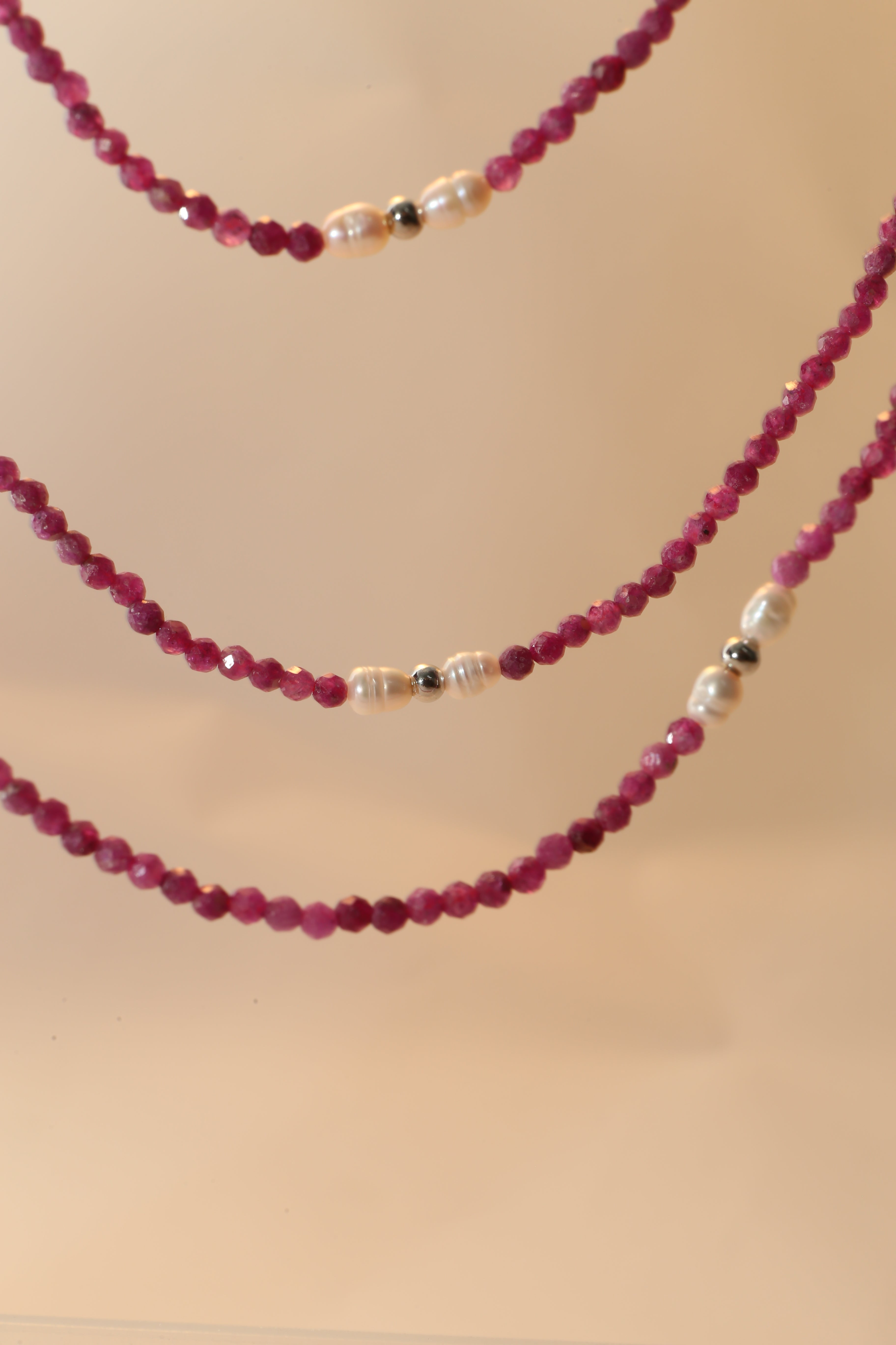 Garnet & Freshwater Pearl Multi-Use Chain