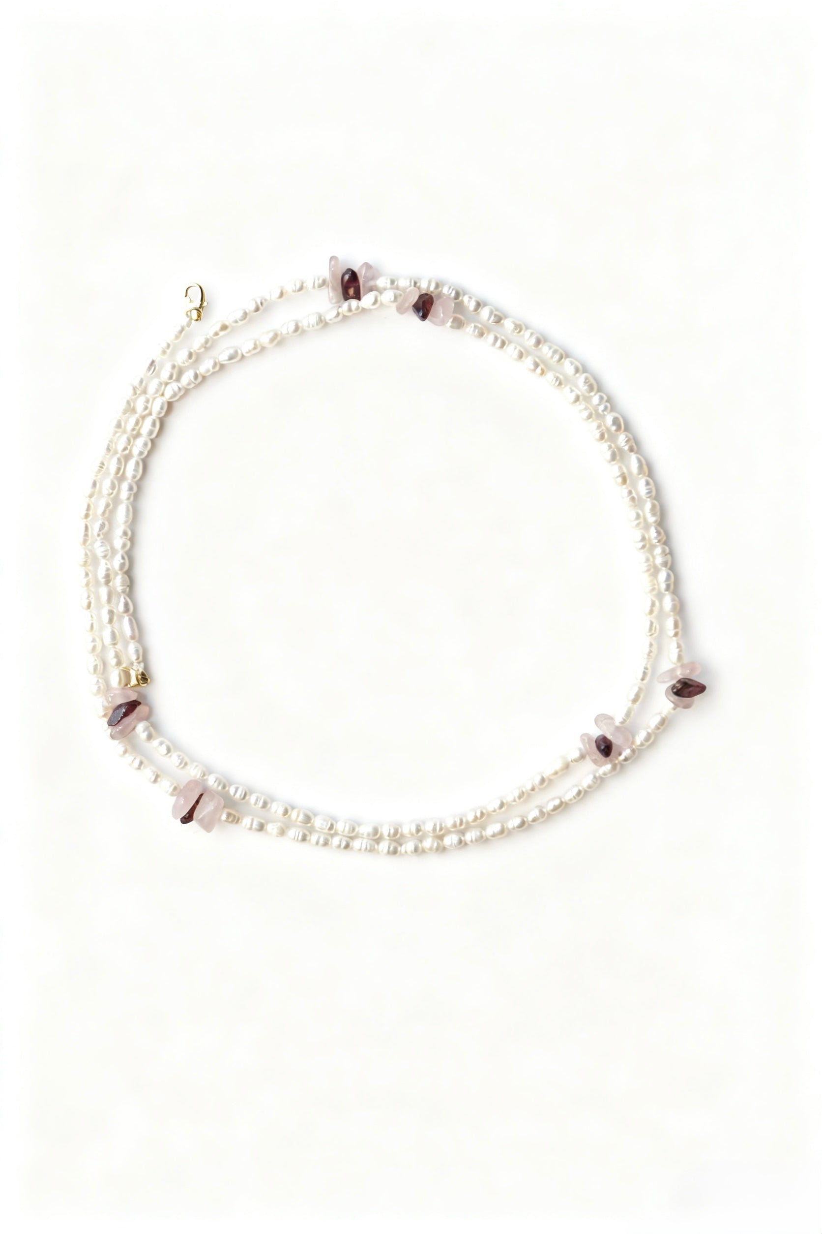 Freshwater Pearl & Pink Quartz Multi-Use Chain