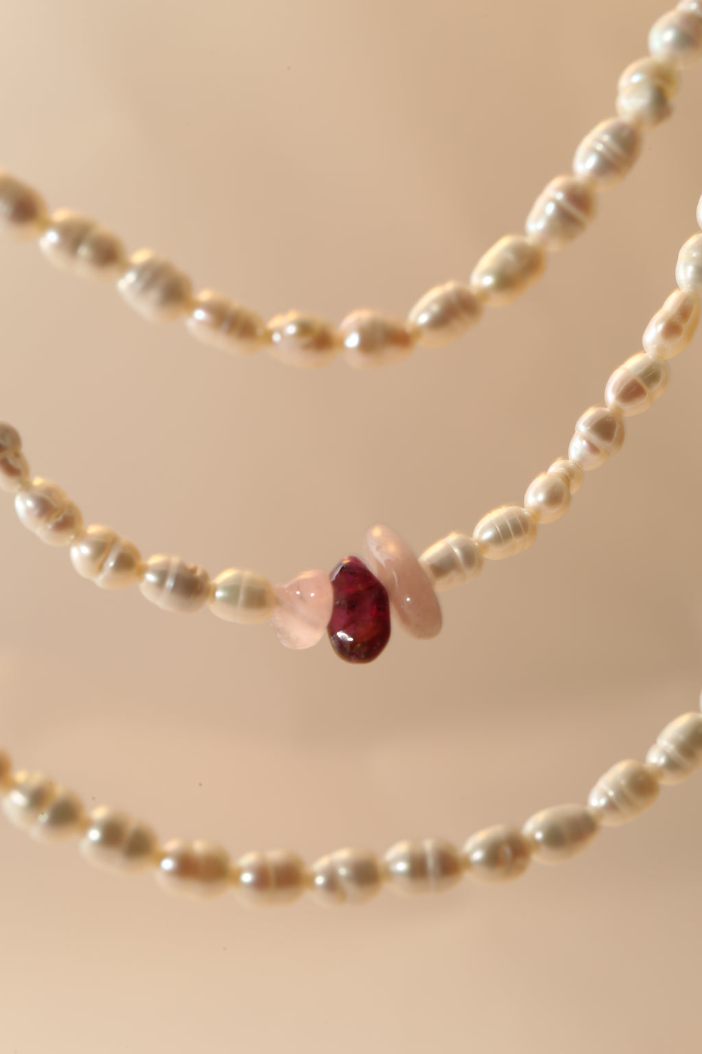 Freshwater Pearl & Pink Quartz Multi-Use Chain
