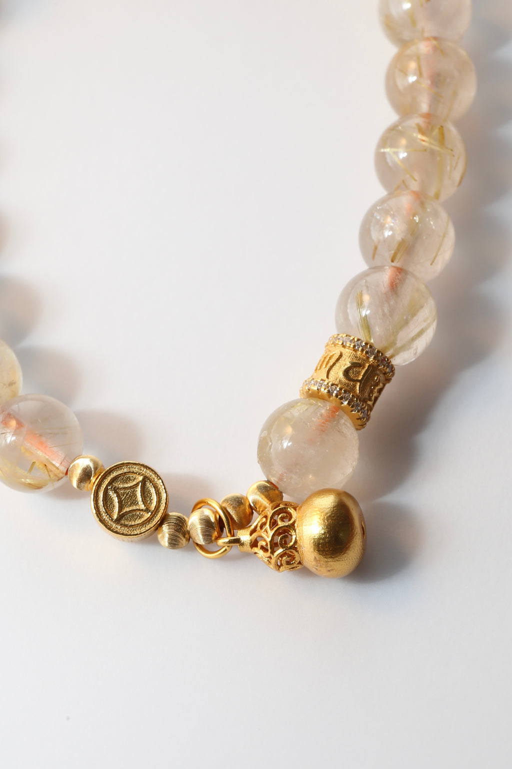 Natural Golden Rutilated Quartz Bracelet