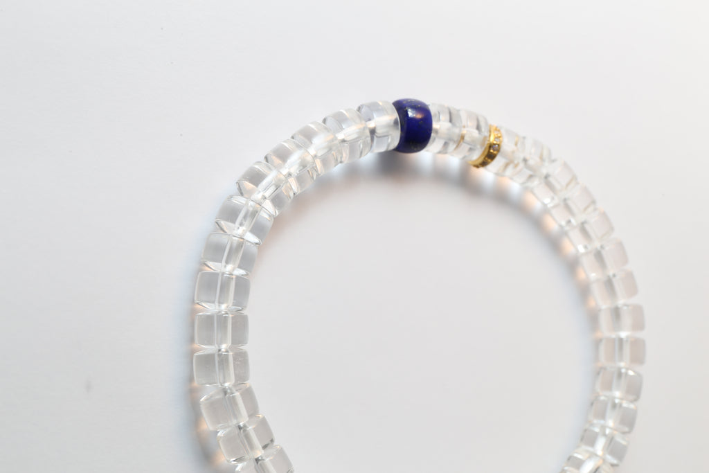 Clear Quartz & Lapis Lazuli Bracelet