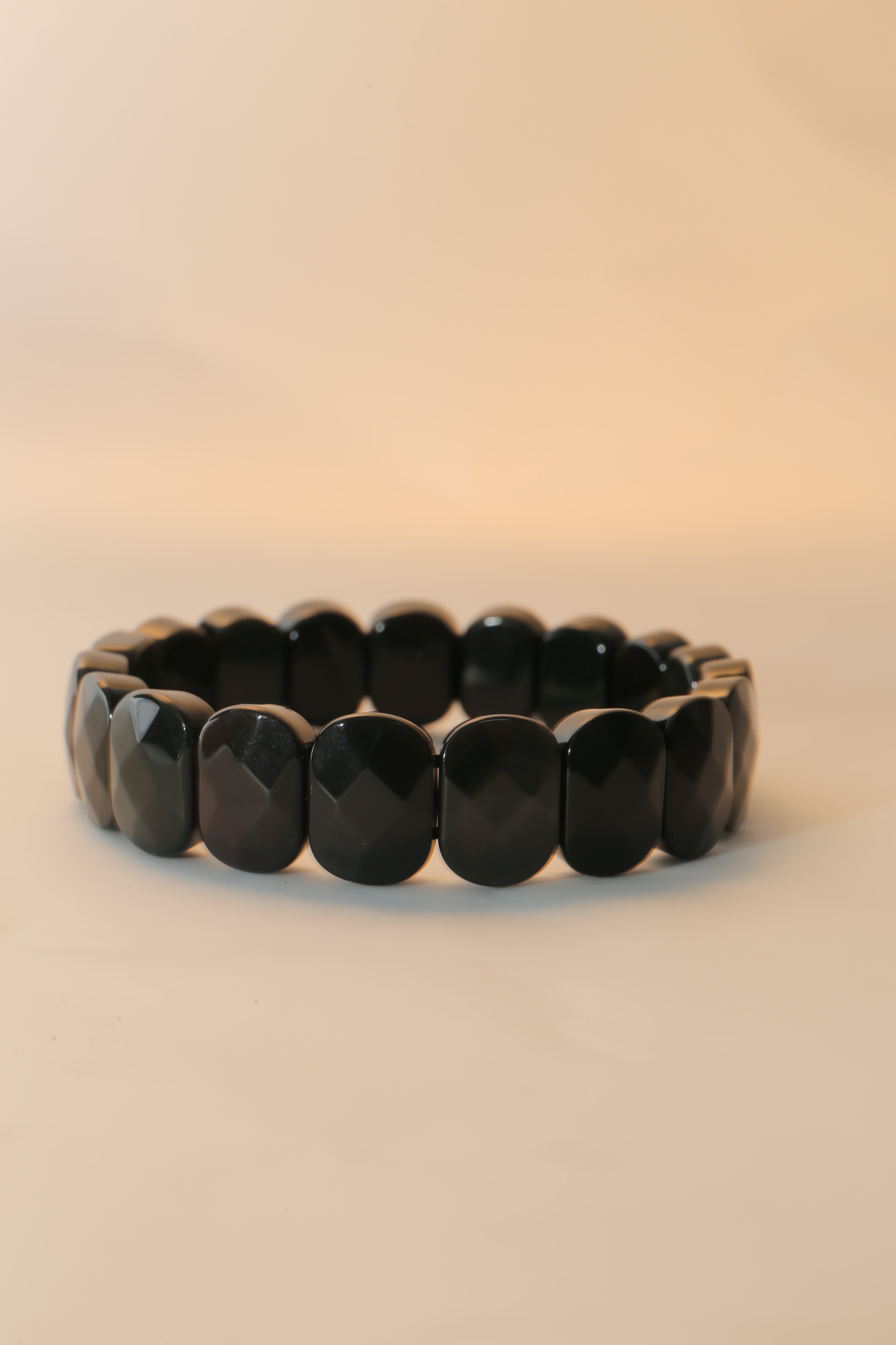 Rainbow Obsidian Worry Stone Bracelet