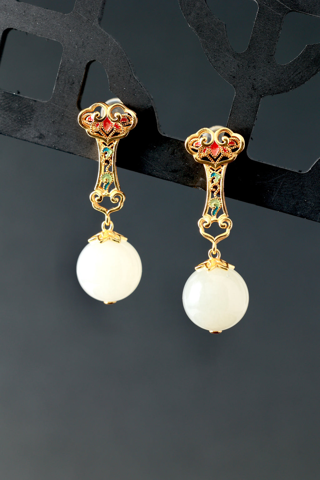 Hetian Jade Ruyi Earrings