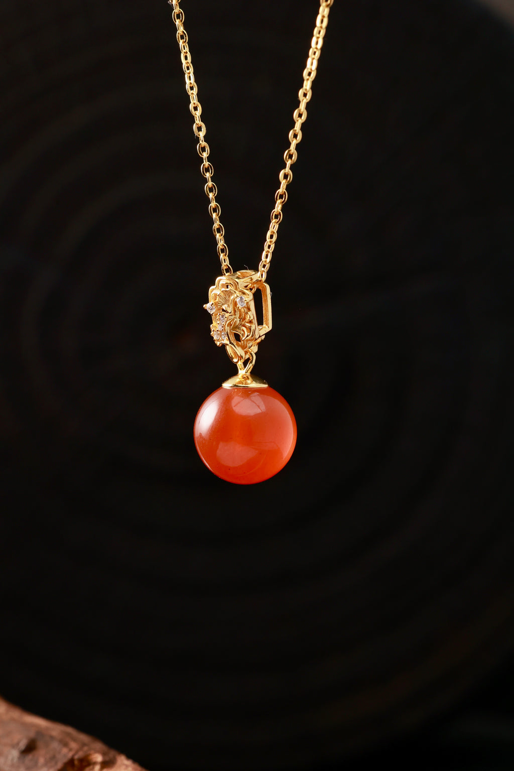 Golden Pavilion Pendant Necklace