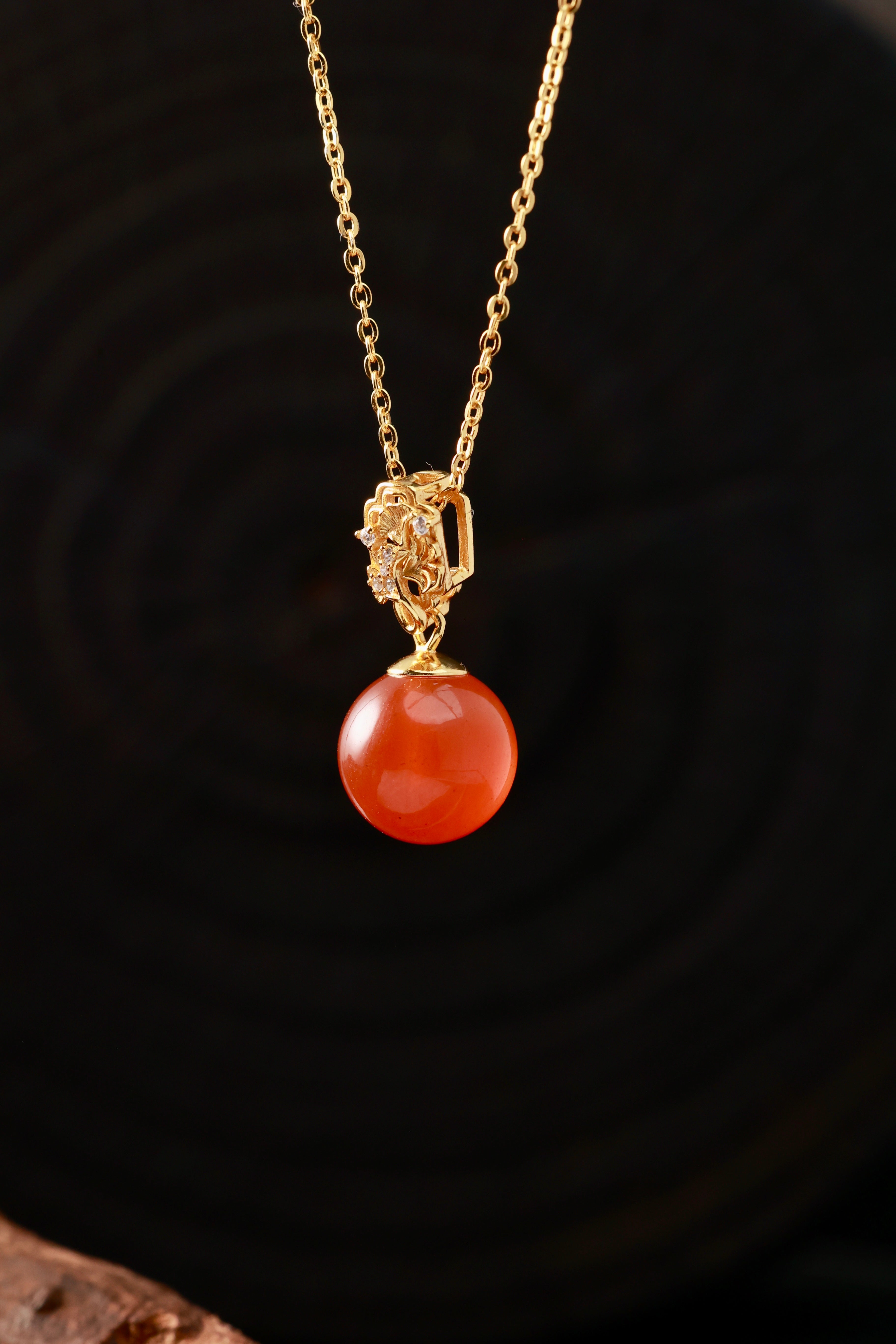 Golden Pavilion Pendant Necklace