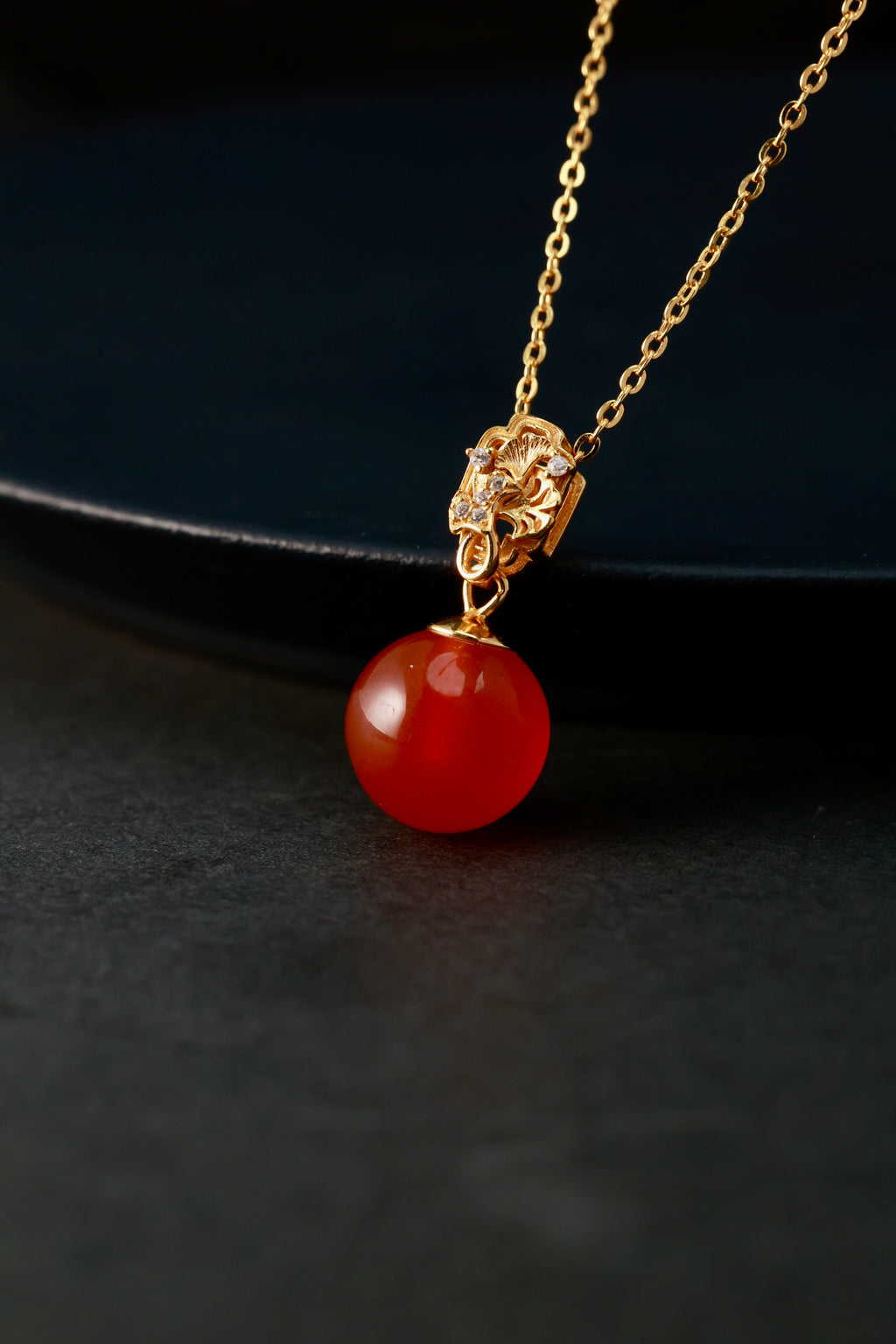 Golden Pavilion Pendant Necklace