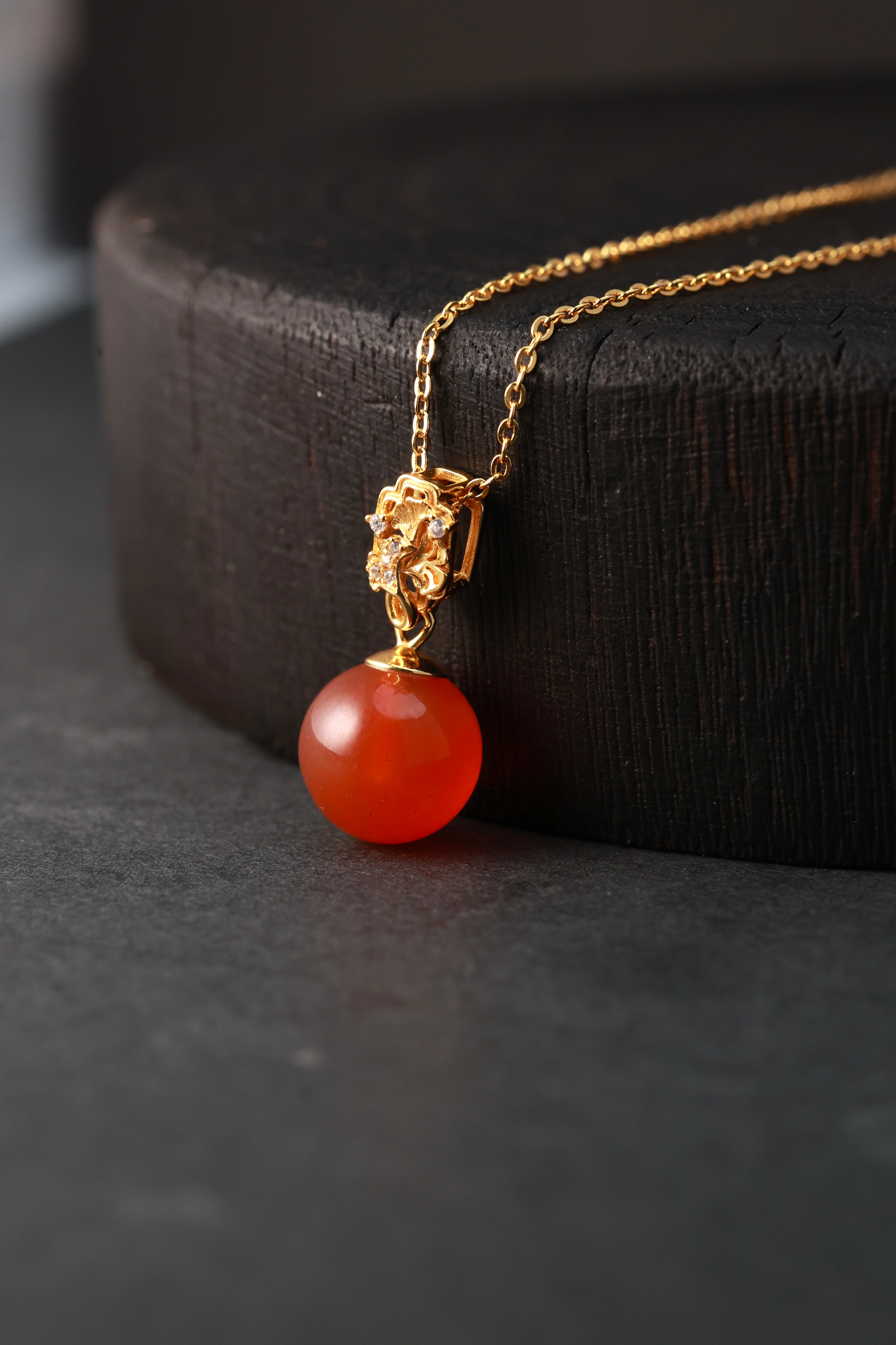 Golden Pavilion Pendant Necklace