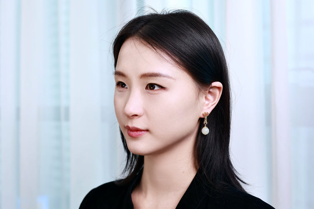 Hetian Jade Ruyi Earrings
