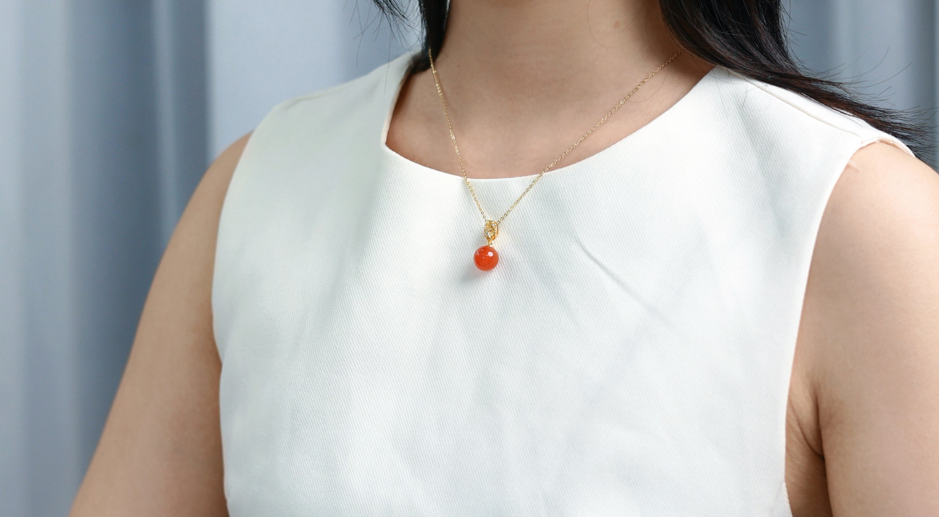 Golden Pavilion Pendant Necklace